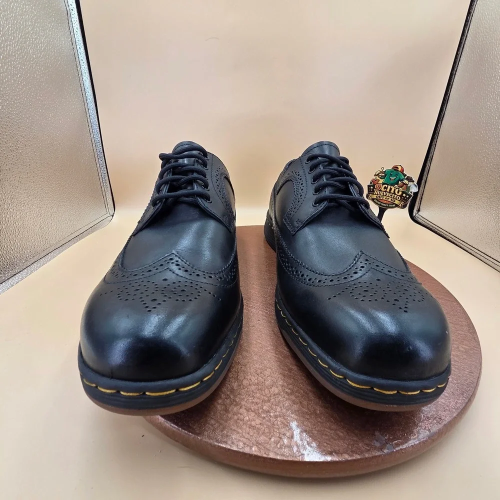 Dr. Martens Gabe Wingtip Brogue Black Leather Shoes SoftWair Mens 14 AW004